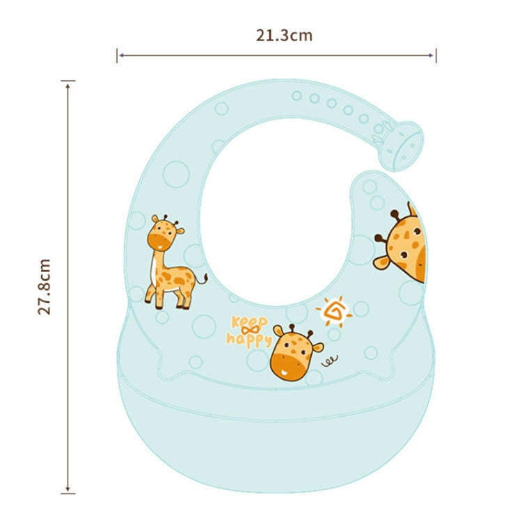 Baby Anti-Dirty Eating Bib Waterproof Silicone Infant Auxiliary Food Bib Drool Towel(Blue)