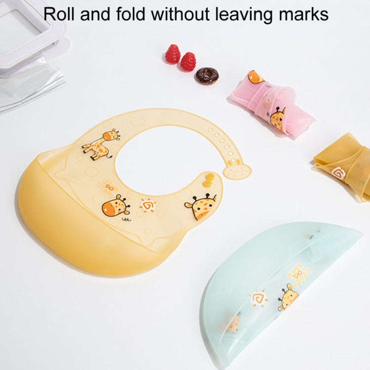 Baby Anti-Dirty Eating Bib Waterproof Silicone Infant Auxiliary Food Bib Drool Towel(Blue)
