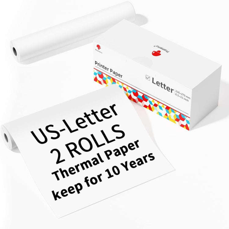 Phomemo 2rolls /Box Letter Writing Quick-Drying Thermal Paper 10-Year Long-Lasting For M832 / M83...