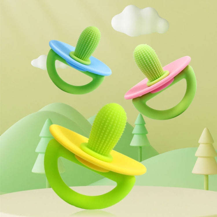 Silicone Cactus Teether Baby Anti Teething Sticks Toys(Green And Pink)