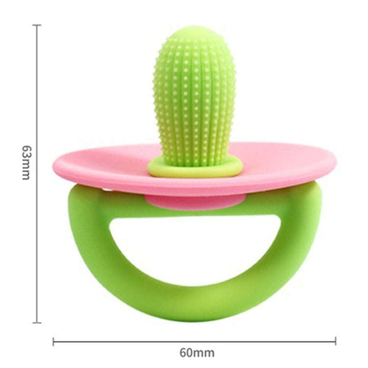 Silicone Cactus Teether Baby Anti Teething Sticks Toys(Green And Pink)
