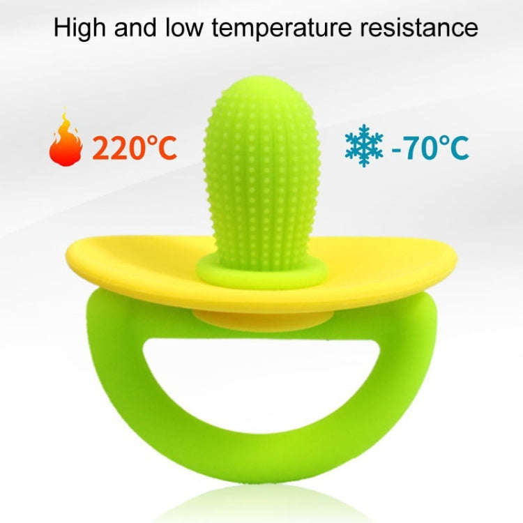 Silicone Cactus Teether Baby Anti Teething Sticks Toys(Green And Pink)