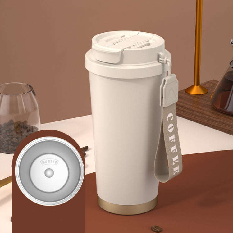 530ml  316 Stainless Steel Thermos Cup Coffee Mug Double Drinking Water Cup(White)