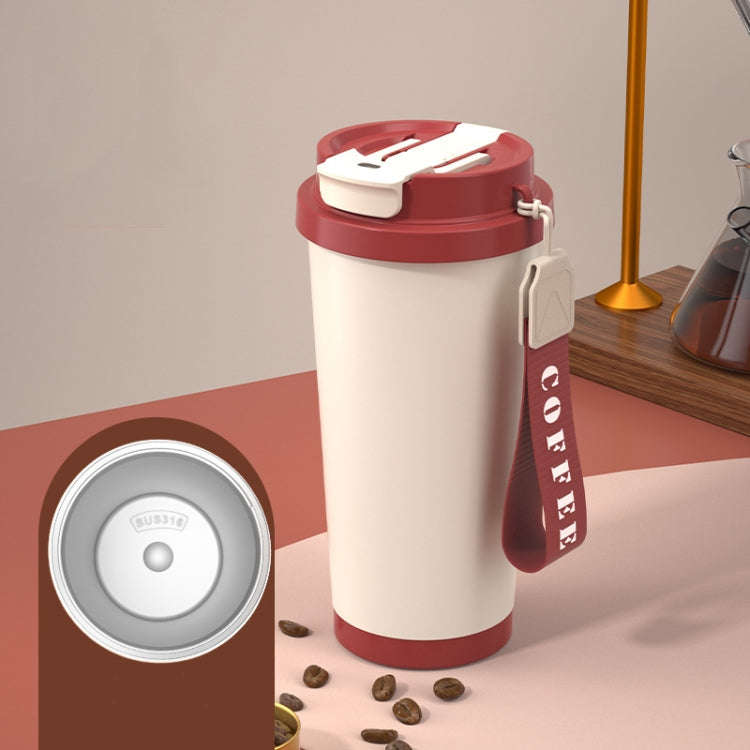 530ml  316 Stainless Steel Thermos Cup Coffee Mug Double Drinking Water Cup(Red)