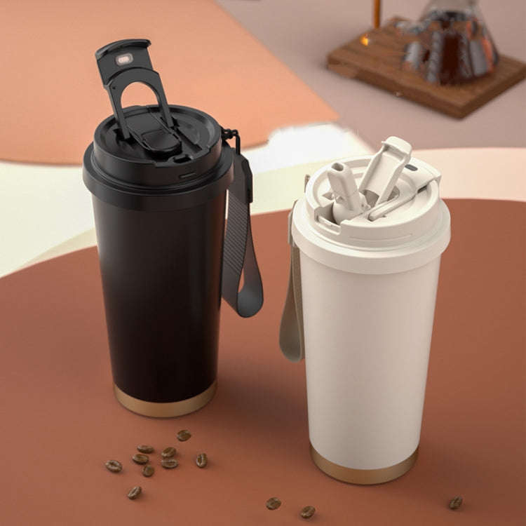 530ml  316 Stainless Steel Thermos Cup Coffee Mug Double Drinking Water Cup(Black)