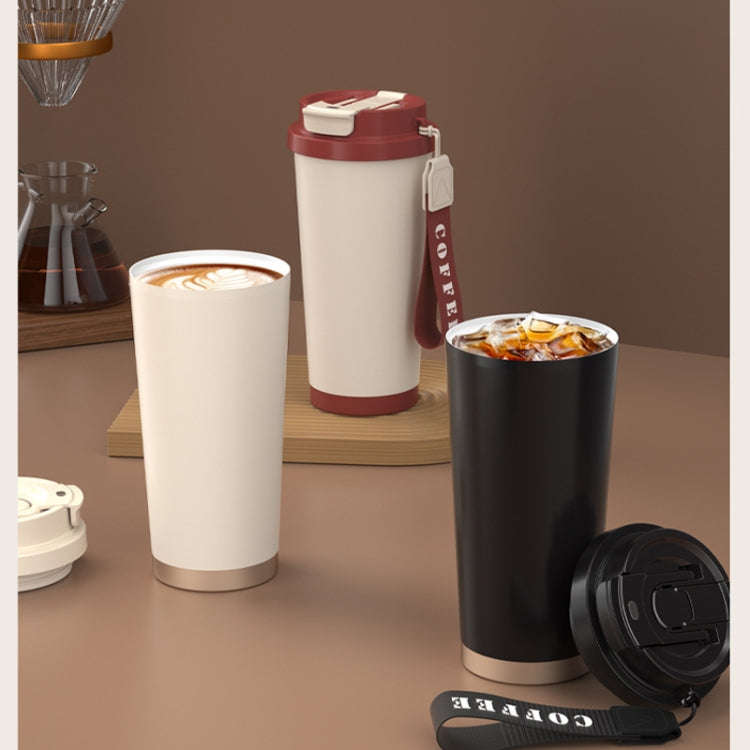 530ml  316 Stainless Steel Thermos Cup Coffee Mug Double Drinking Water Cup(White)