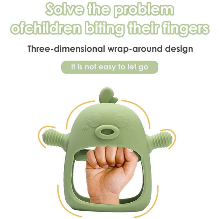 Cute Ducks Teething Toys Baby Infant Teething Pacifying Silicone Toothpick(Olive Green)