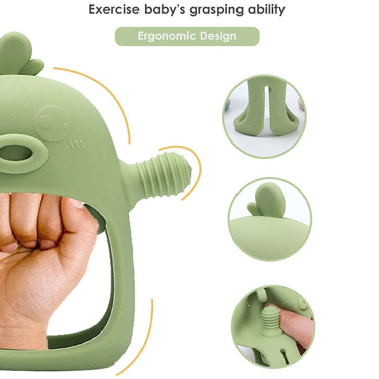 Cute Ducks Teething Toys Baby Infant Teething Pacifying Silicone Toothpick(Olive Green)