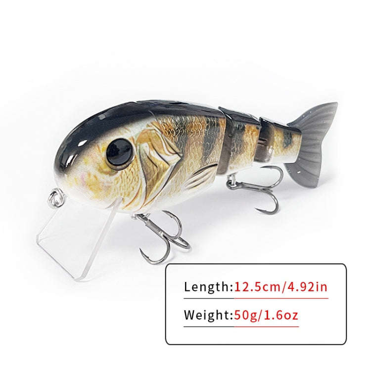 With Tongue Plate 3 Section Bionic Fish Lua Sea Fishing Freshwater Universal Floating Fake Bait(L...