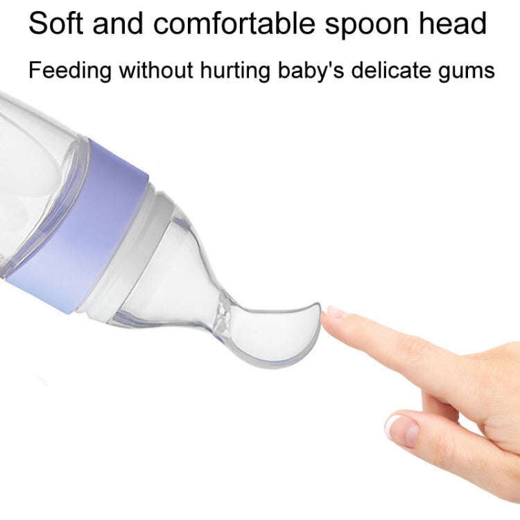 Baby Silicone Bottle Squeezeable Feeding Spoon Childrens Supplementary Bottle Feeder(Purple)