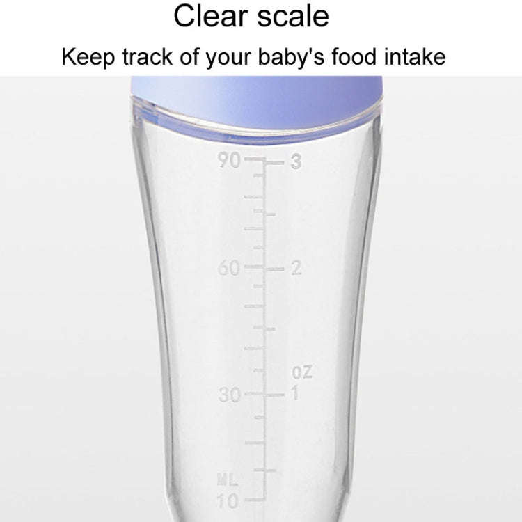 Baby Silicone Bottle Squeezeable Feeding Spoon Childrens Supplementary Bottle Feeder(Purple)