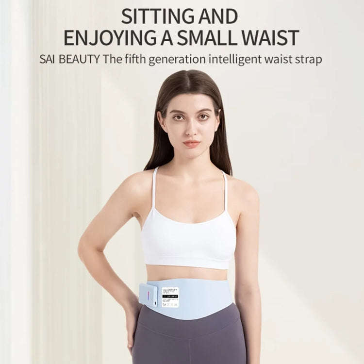 EMS Abdominal Fitness Device Slimming Waist Period Pain Relieve Massager(Lake Blue)