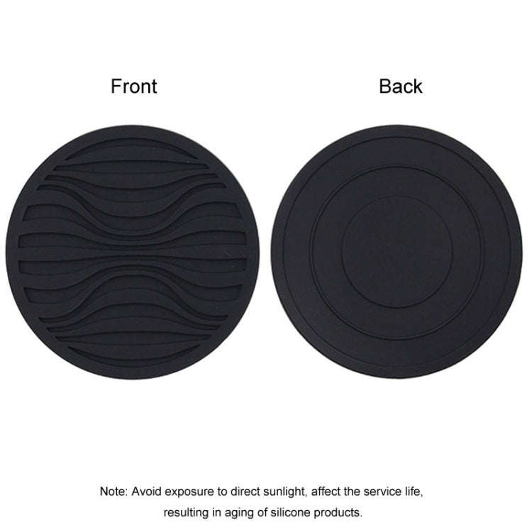 10x0.5cm Round Silicone Coaster Non-Slip Wave Mug Heat Insulation Cushion Drainage Coffee And Tea...