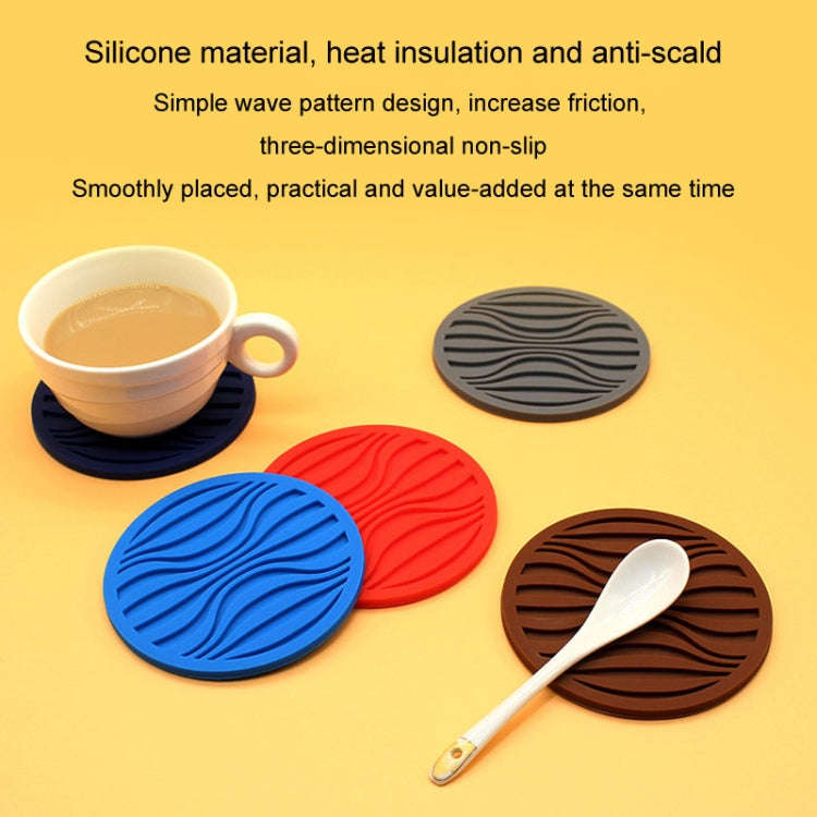 10x0.5cm Round Silicone Coaster Non-Slip Wave Mug Heat Insulation Cushion Drainage Coffee And Tea...
