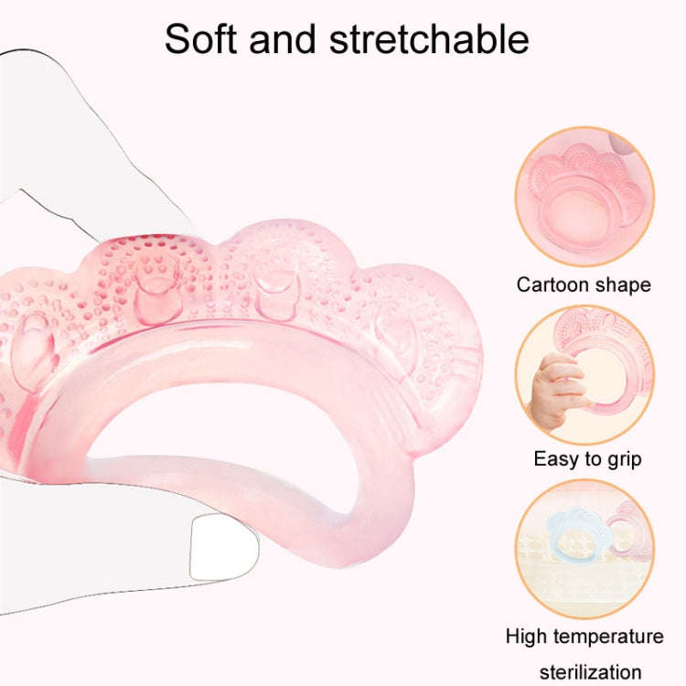 Baby Teething Stick Toys Childrens Silicone Bear Paw Bites With Storage Box(Pink)