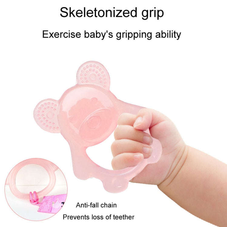 Baby Teething Stick Toys Childrens Silicone Bear Bites With Storage Box(Blue)