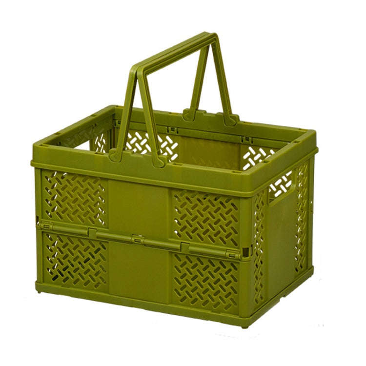 Stacking Folding Storage Baskets Home Kitchen Storage Bin Organizer With Handle 24.4 x 18 x 1.4cm...