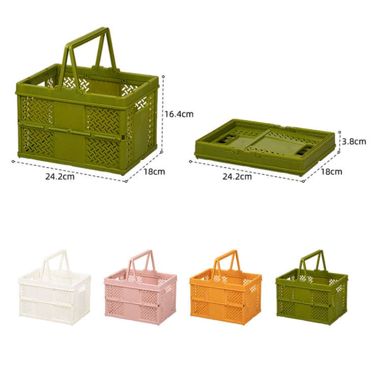 Stacking Folding Storage Baskets Home Kitchen Storage Bin Organizer With Handle 24.4 x 18 x 1.4cm...
