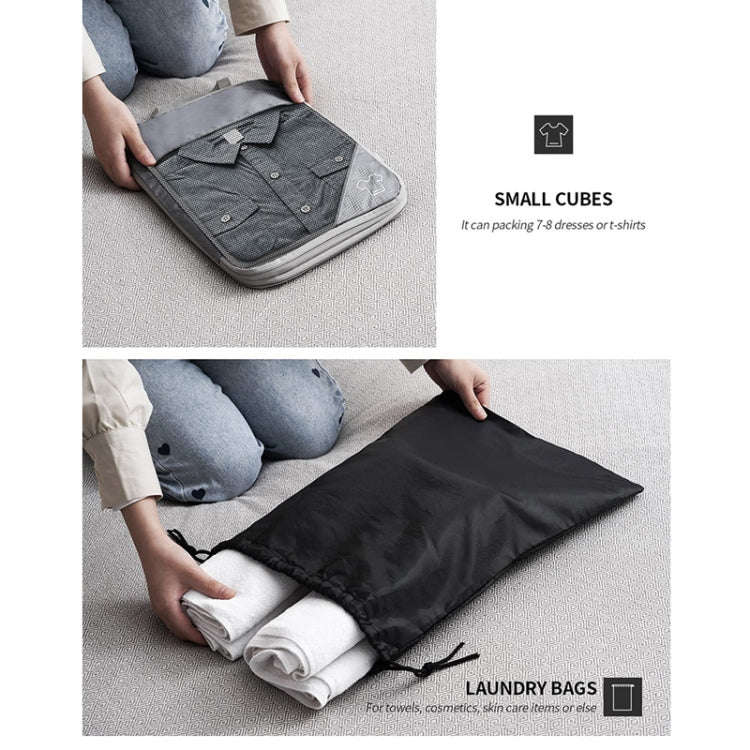 6 In 1 Compression Mesh Travel Cubes Clothes Underwear Packing Bags(Gray)