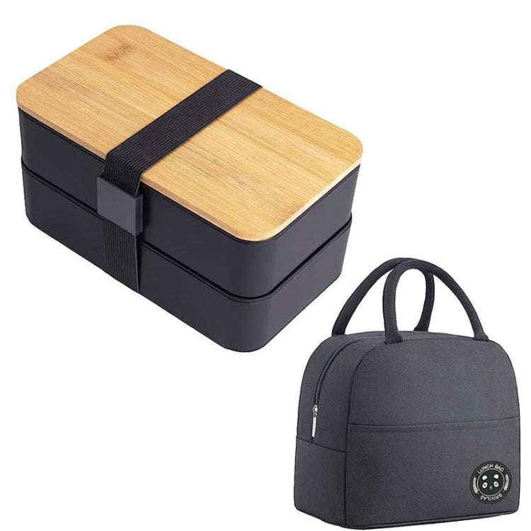 1200ml Portable Compartment Insulated Double Layer Lunch Box Microwavable Plastic Food Container,...