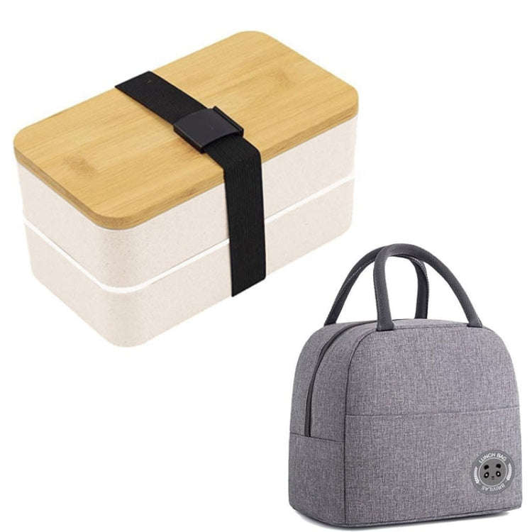 1200ml Portable Compartment Insulated Double Layer Lunch Box Microwavable Plastic Food Container,...