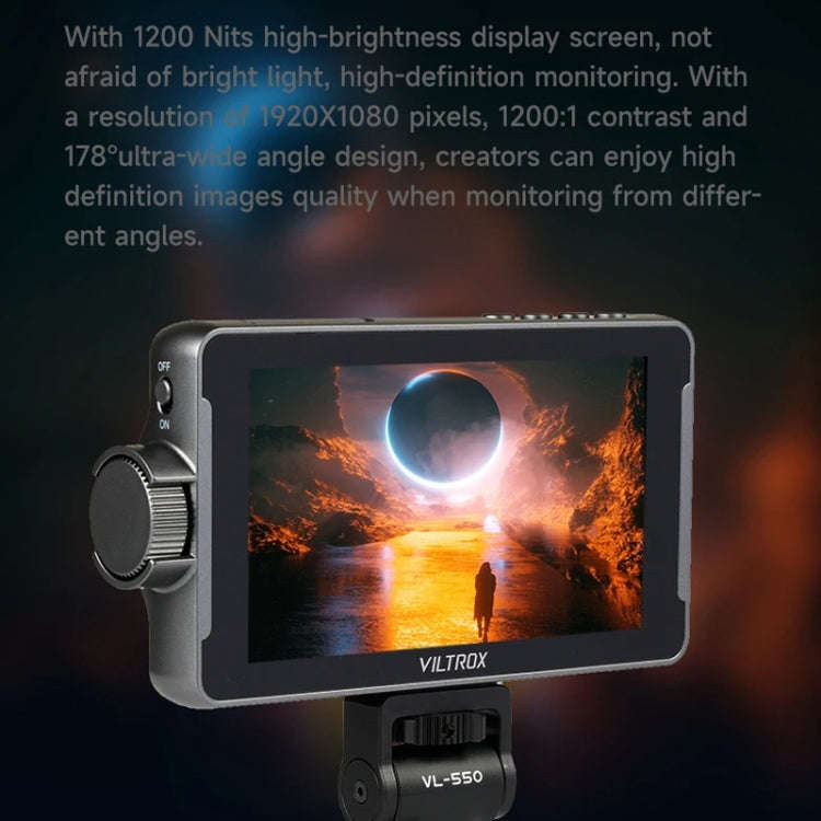 VILTROX DC550 Button Model 5.5 Inch Camera Studio Monitors 4K HDMI 3D LUT Director Monitor