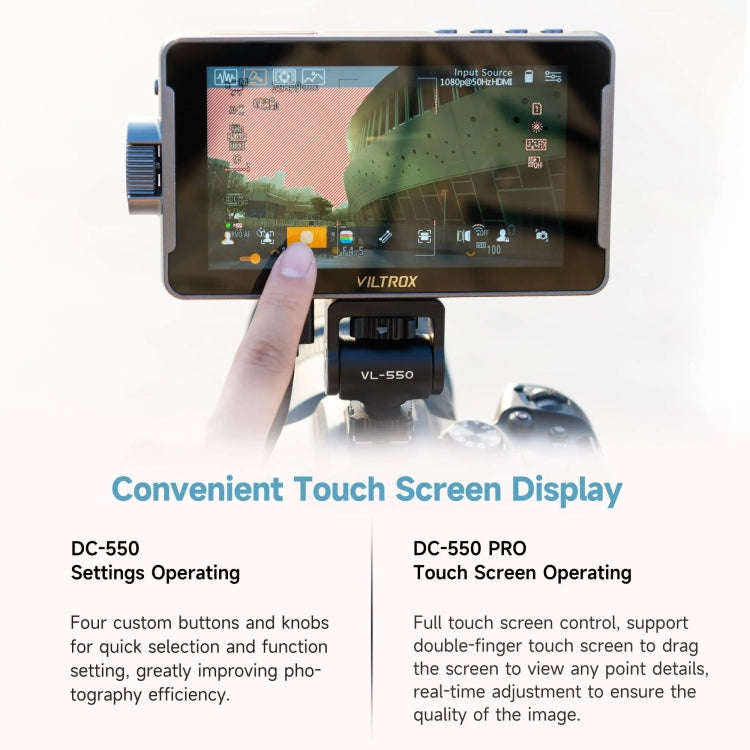VILTROX DC550 Touch Model 5.5 Inch Camera Studio Monitors 4K HDMI 3D LUT Director Monitor