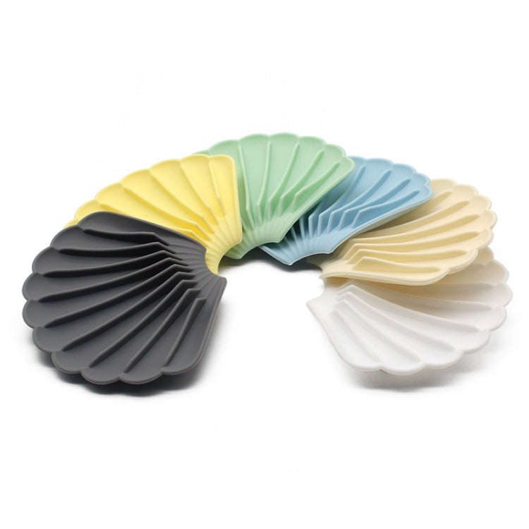 15x12.5x1.5cm Drainable Silicone Soap Box No Hole Deflector Soap Dish Shell Shape Non-Slip Soap H...