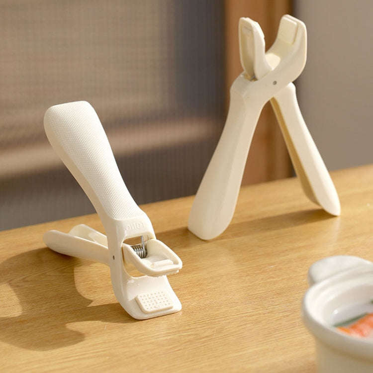 FaSoLa Household Anti-Scald Dish Clip Kitchen Non-Slip Insulated Plate Holder(Beige)