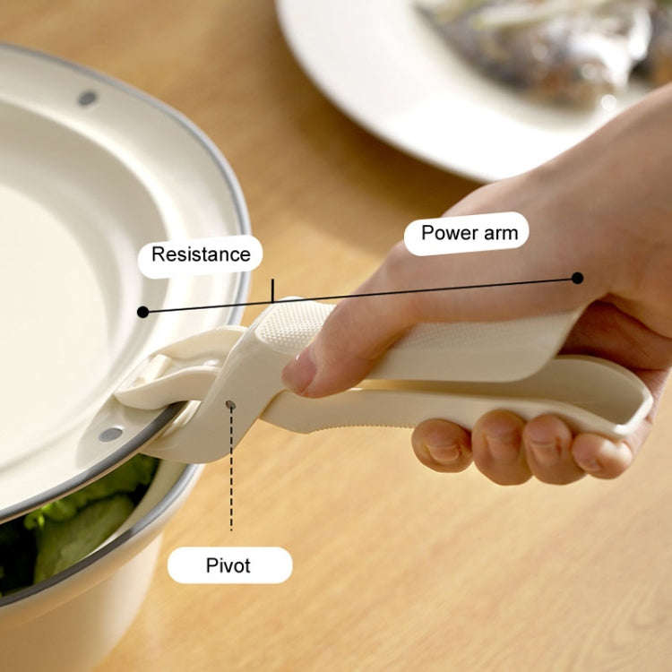 FaSoLa Household Anti-Scald Dish Clip Kitchen Non-Slip Insulated Plate Holder(Beige)