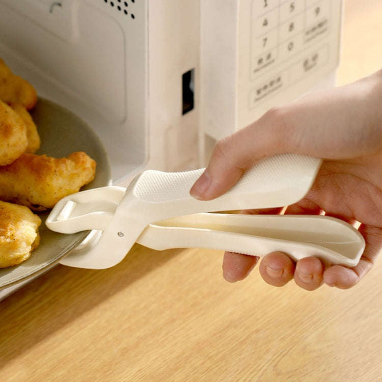 FaSoLa Household Anti-Scald Dish Clip Kitchen Non-Slip Insulated Plate Holder(Beige)
