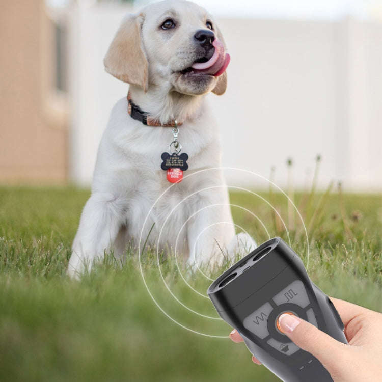 Dual Ultrasonic Repeller Pet Stop Barker With Mobile Power Supply Flashing Lighting Horn Function...