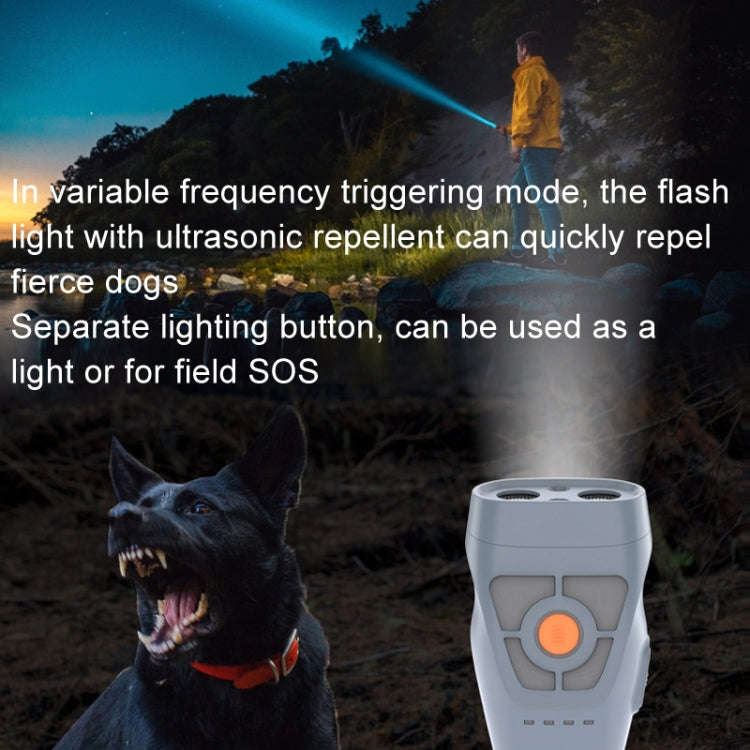 Dual Ultrasonic Repeller Pet Stop Barker With Mobile Power Supply Flashing Lighting Horn Function...