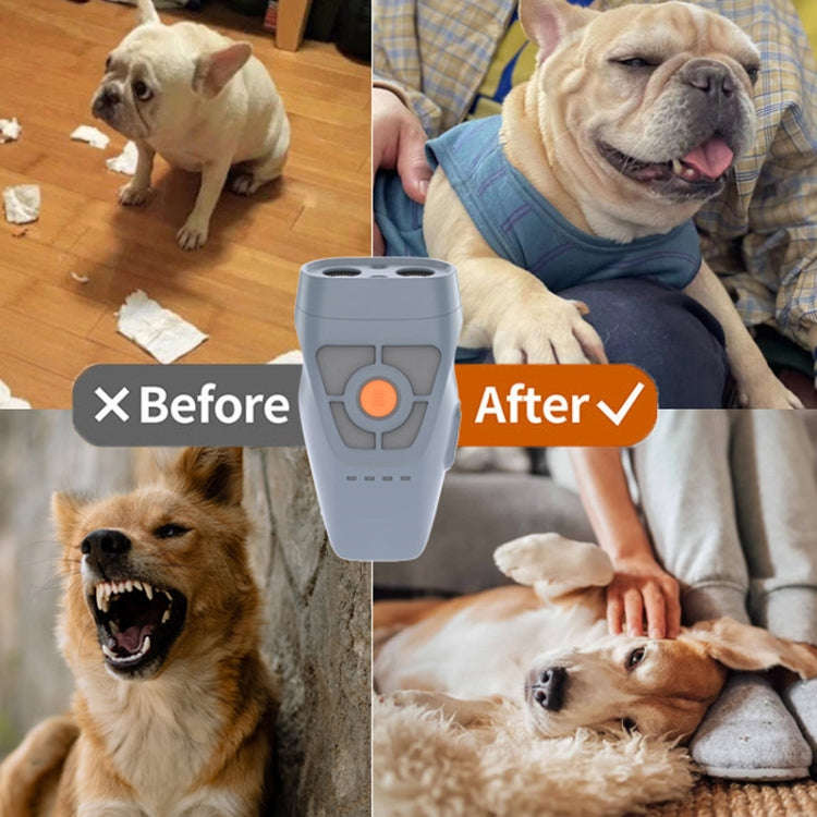 Dual Ultrasonic Repeller Pet Stop Barker With Mobile Power Supply Flashing Lighting Horn Function...