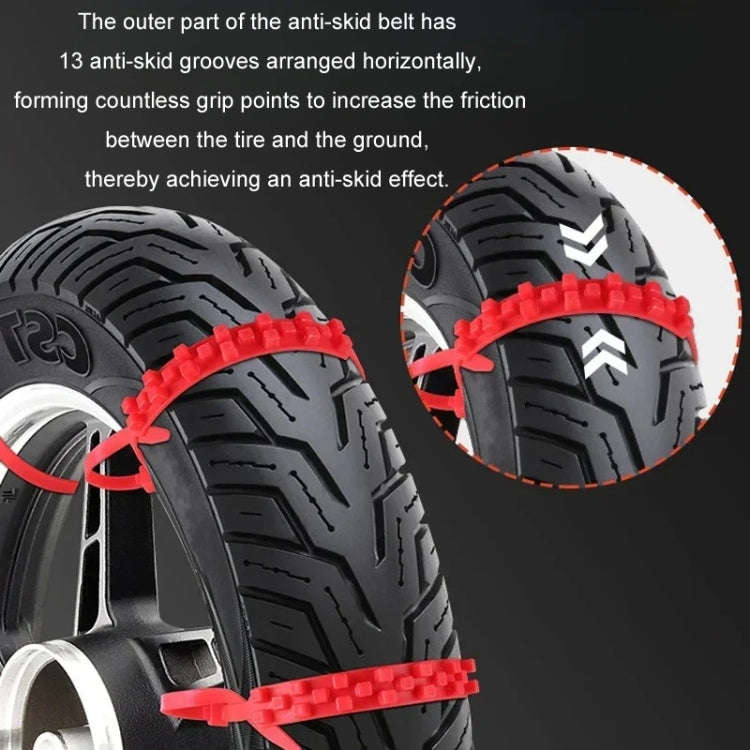 5pcs/Set Motorcycle Electric Two-Wheeler Non-Damaging Anti-Skid Chain Ties(Black)