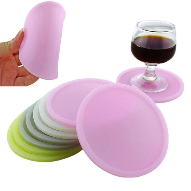 Round Luminous Silicone Coaster Thermal Insulation Cushion Anti-Scald Glowing Coffee Coasters(Yel...