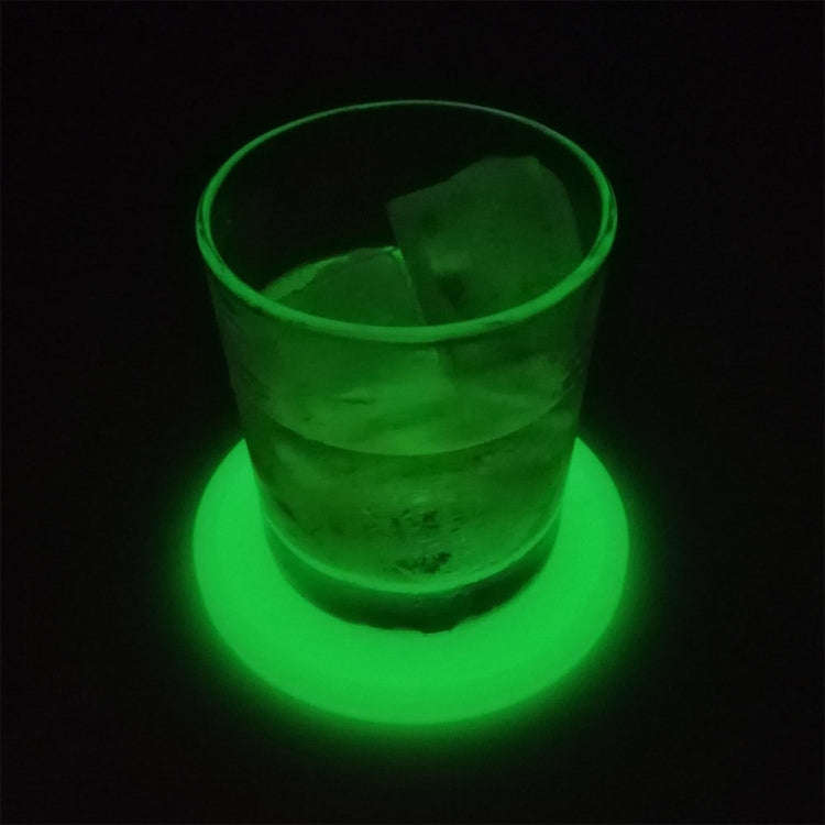 Round Luminous Silicone Coaster Thermal Insulation Cushion Anti-Scald Glowing Coffee Coasters(Yel...