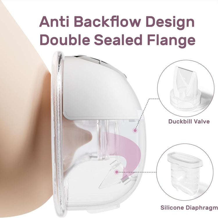 LCD Screen Smart Large Capacity Portable USB Charging Wearable Massage Breast Pump(S32)