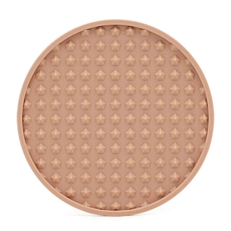 10cm Round Thickened Silicone Coaster Irregular Pyramid Shape Tea Cup Mat(Lotus Root Pink)