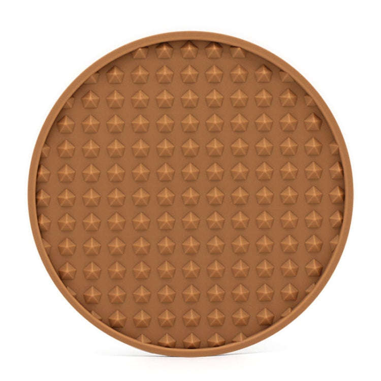 10cm Round Thickened Silicone Coaster Irregular Pyramid Shape Tea Cup Mat(Tawny)