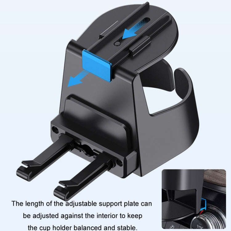 Multifunctional Car Air Conditioner Outlet Cup Holder Ashtray(Black)