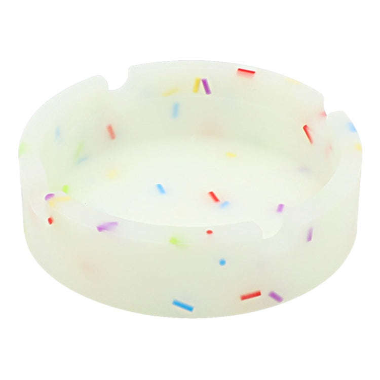 8.3x2.3x0.5cm Round Silicone Luminous Ashtray Fluorescent Car Ashtray(White)