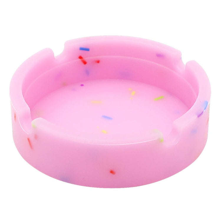 8.3x2.3x0.5cm Round Silicone Luminous Ashtray Fluorescent Car Ashtray(Pink)
