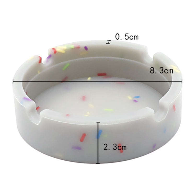 8.3x2.3x0.5cm Round Silicone Luminous Ashtray Fluorescent Car Ashtray(Pink)