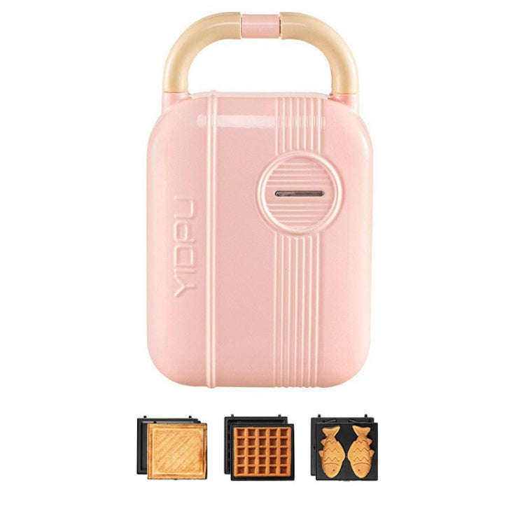 4 In 1 YIDPU Multifunctional Family Breakfast Maker Light Diet Sandwich Waffle Baker, CN Plug(Pink)