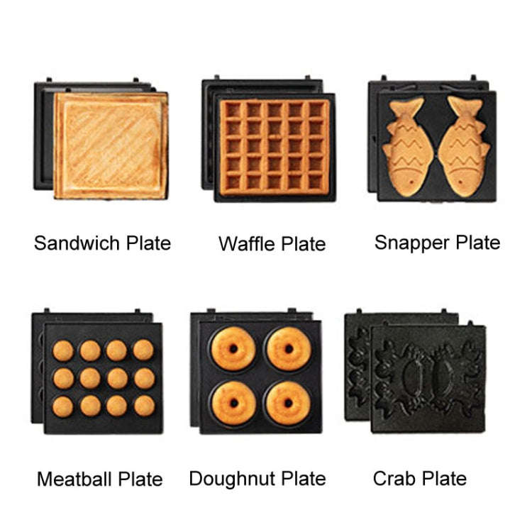 5 In 1 YIDPU Multifunctional Family Breakfast Maker Light Diet Sandwich Waffle Baker, CN Plug(Green)
