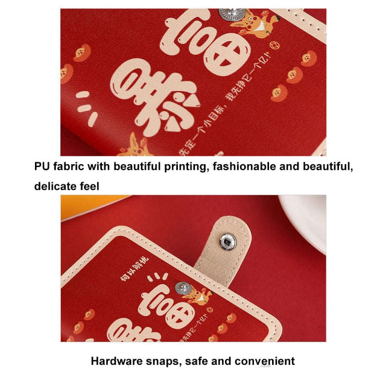 Festive Cartoon Snap-Type Anti-Degaussing Card Holder Lucky Change ID Storage Bag, Color: Good Luck