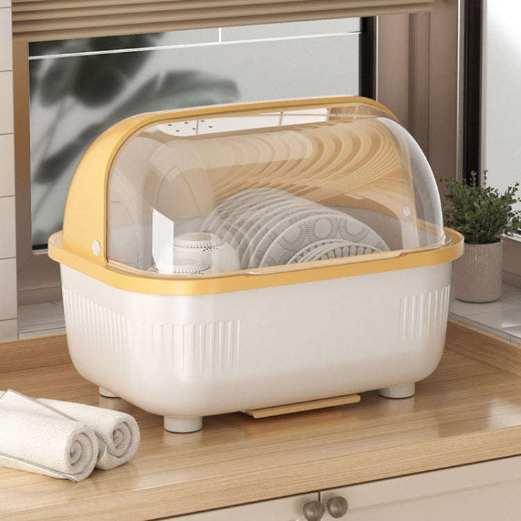 Household Dustproof Kitchen Tableware Storage Box Tableware Drain Rack, Spec: XL (Blue)