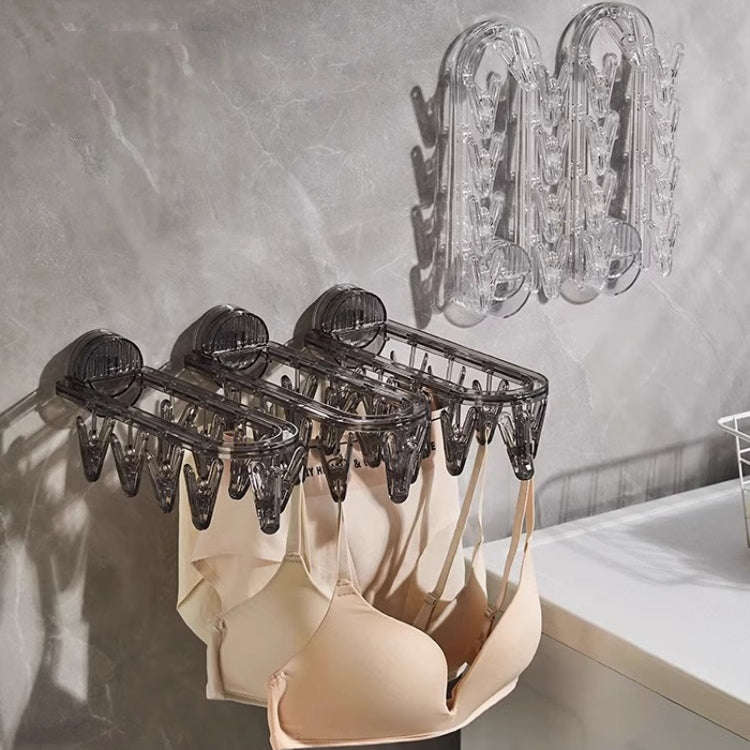 Suction Cup Clothes Rack Multi Clips Wall Mounted Indoor Outdoor Balcony Multifunctional Folding ...