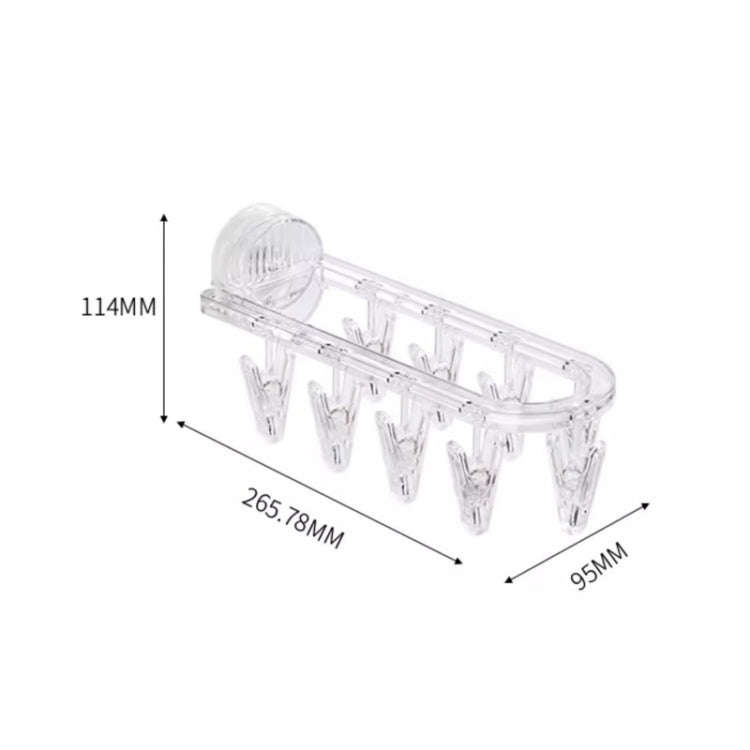 Suction Cup Clothes Rack Multi Clips Wall Mounted Indoor Outdoor Balcony Multifunctional Folding ...